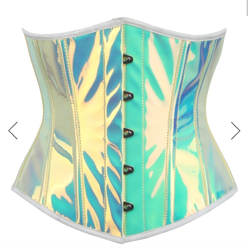 Corset Story. Holographic steel boned underbust corset. Size 30